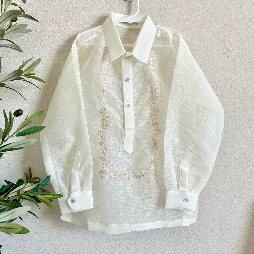 Elegant White Kids Shirt - Picture 3 of 15